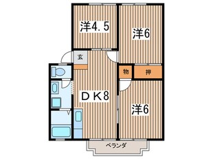 わかばハイツ６の物件間取画像